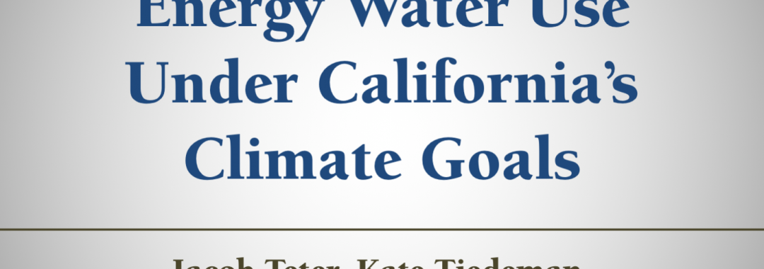 Future Transportation Energy Water Use Under California's Climate Goals
