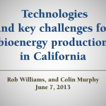 Technologies and key challenges for bioenergy production in California